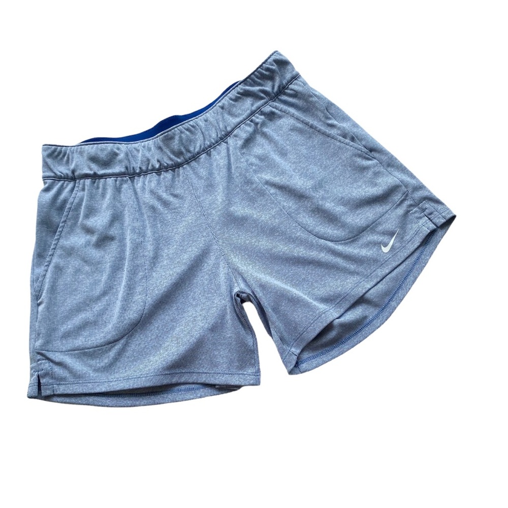 Nike Dri Fit Attack Shorts Medium Blue White Micro Stripe Running Track